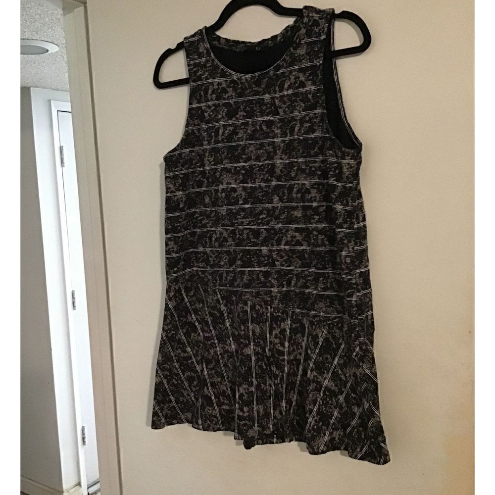 NWOT~Black Multi Print Casual Skater Dress